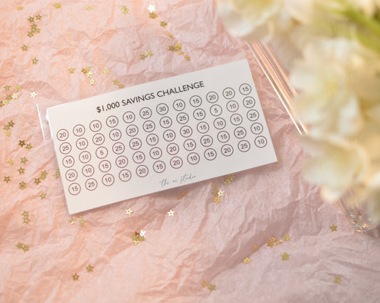 1000 Savings Challenge Tracker Sheet