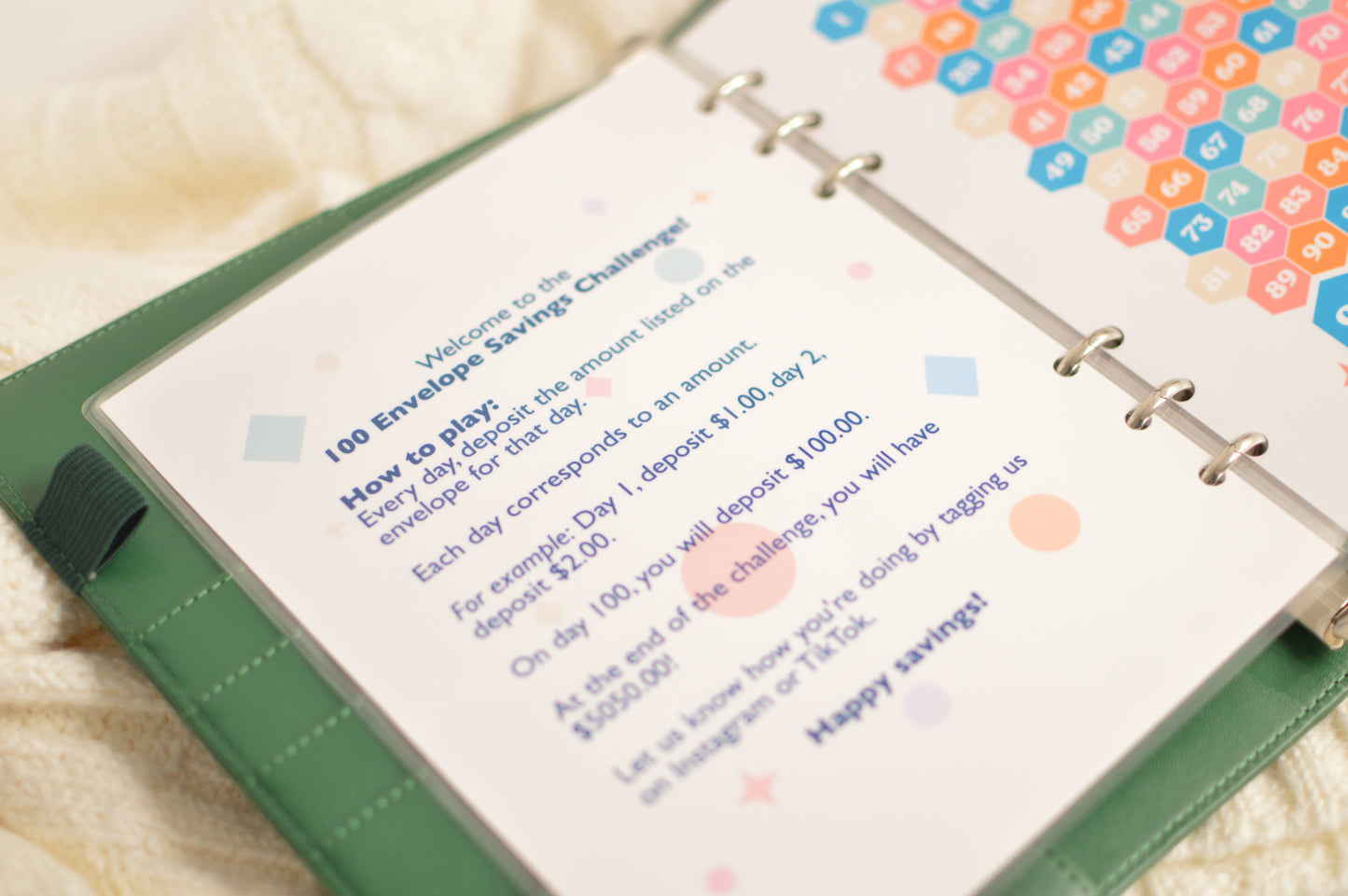100 Envelope Savings Challenge Binder