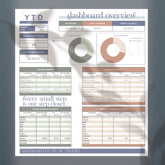 Small Business Revenue and Expense Dashboard (Theme 2)