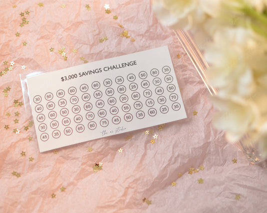 3000 Savings Challenge Tracker Sheet