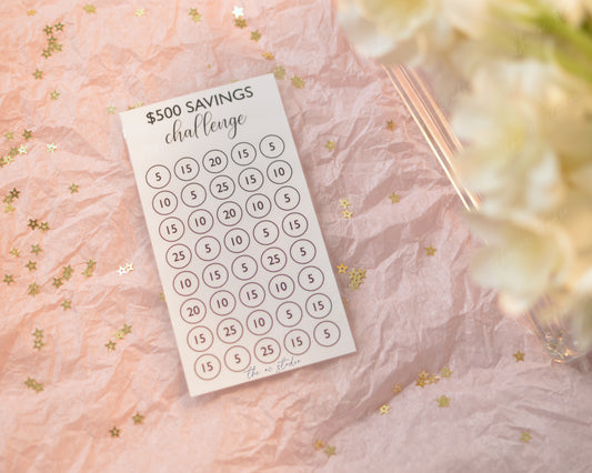 500 Savings Challenge Tracker Sheet