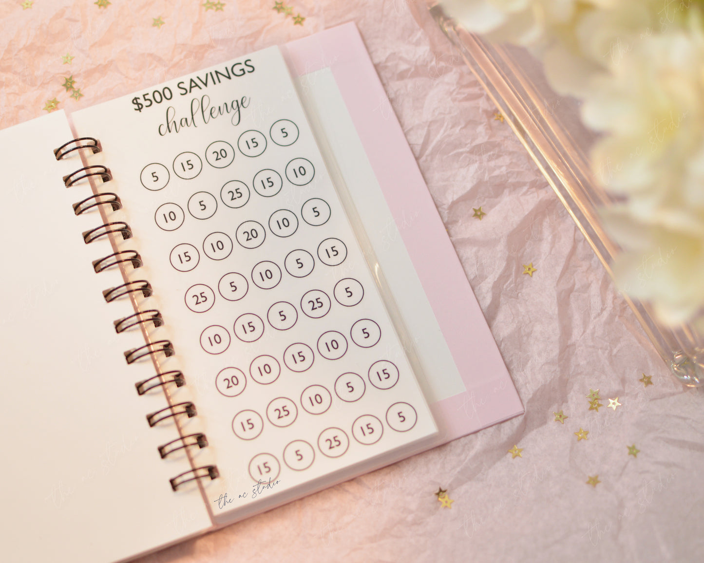 Monogram Budget Planner, Soft Pink