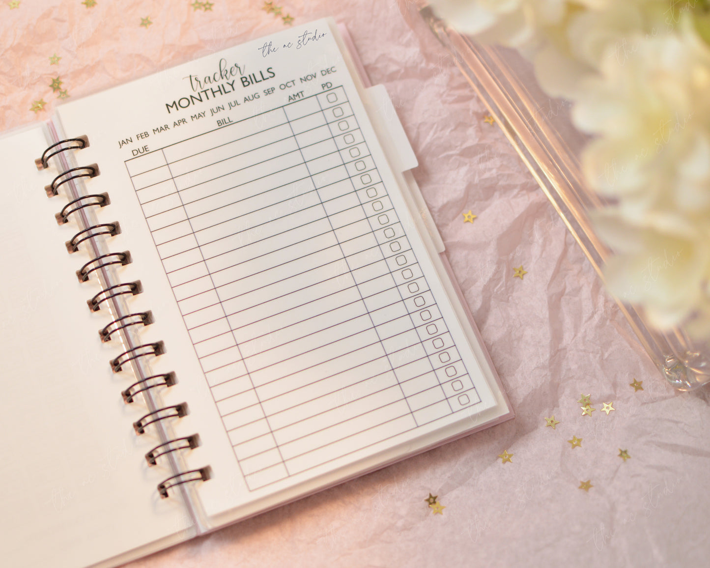 Monogram Budget Planner, Soft Pink