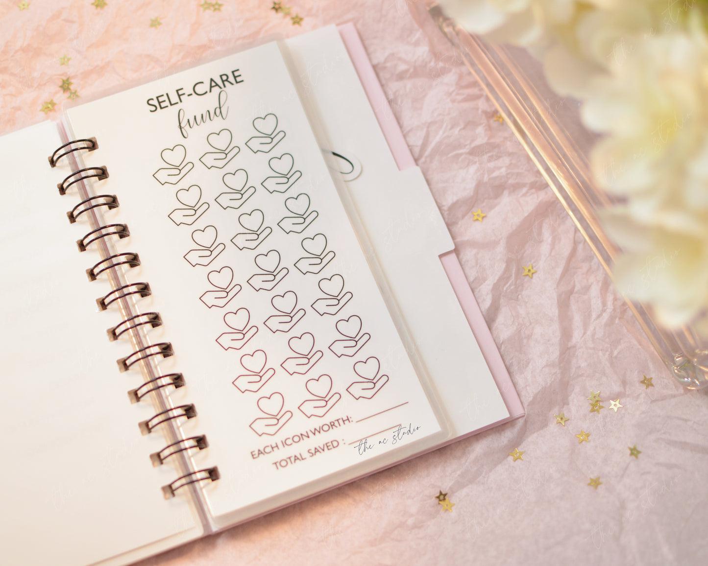 Monogram Budget Planner, Soft Pink