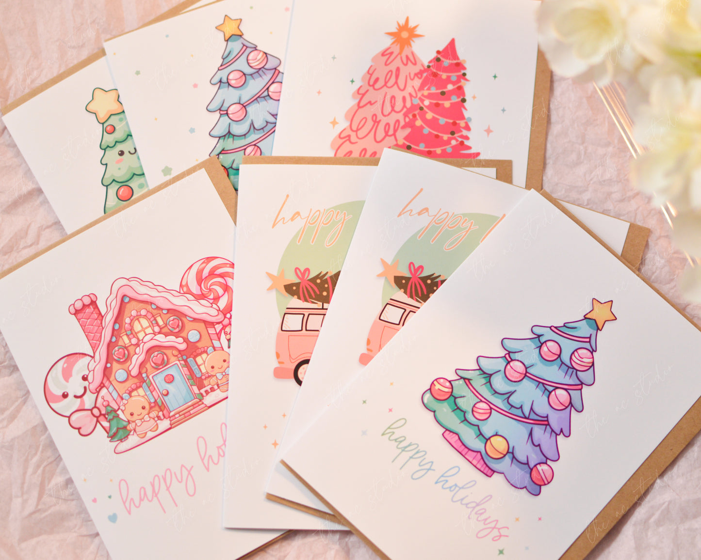 Kawaii Happy Holiday Set Greeting Card
