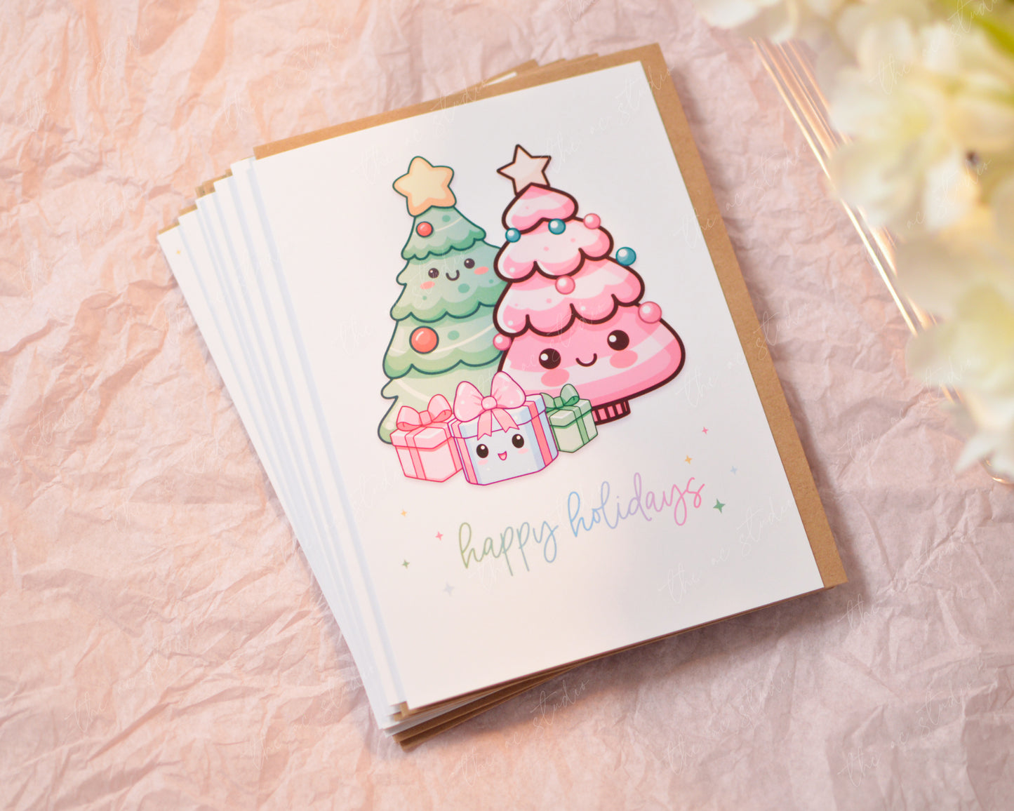 Kawaii Happy Holiday Set Greeting Card