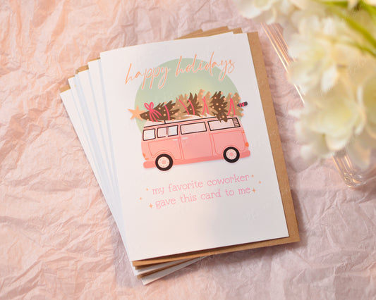 Happy Holidays Favorite Coworker 2 Greeting Card