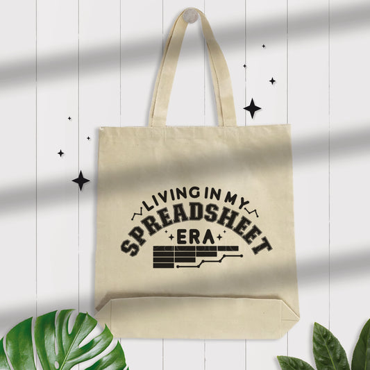 Living in My Spreadsheet Era Tote Bag