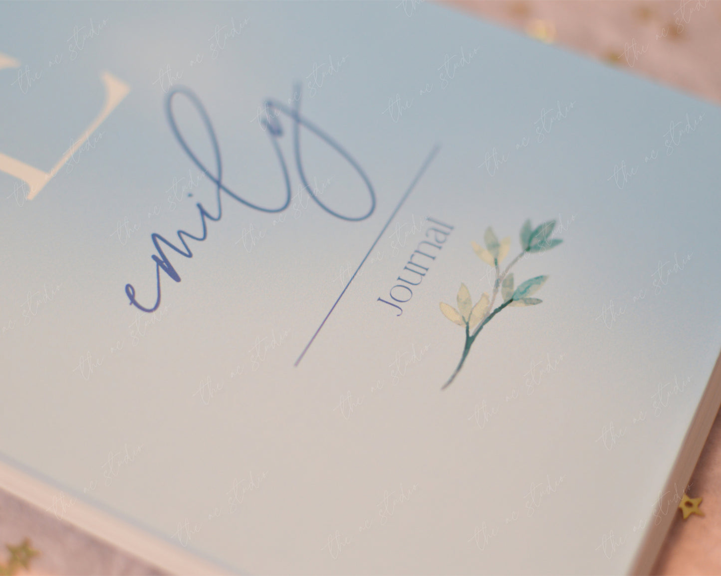 Personalized Monogram Notebook, Soft Blue