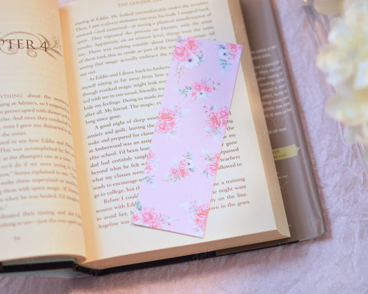Pink on Pink Floral Bookmark