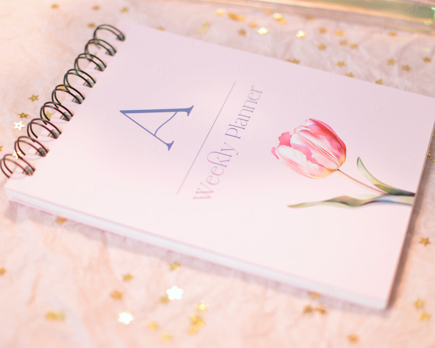 Personalized Undated Weekly Planner, Soft Pink