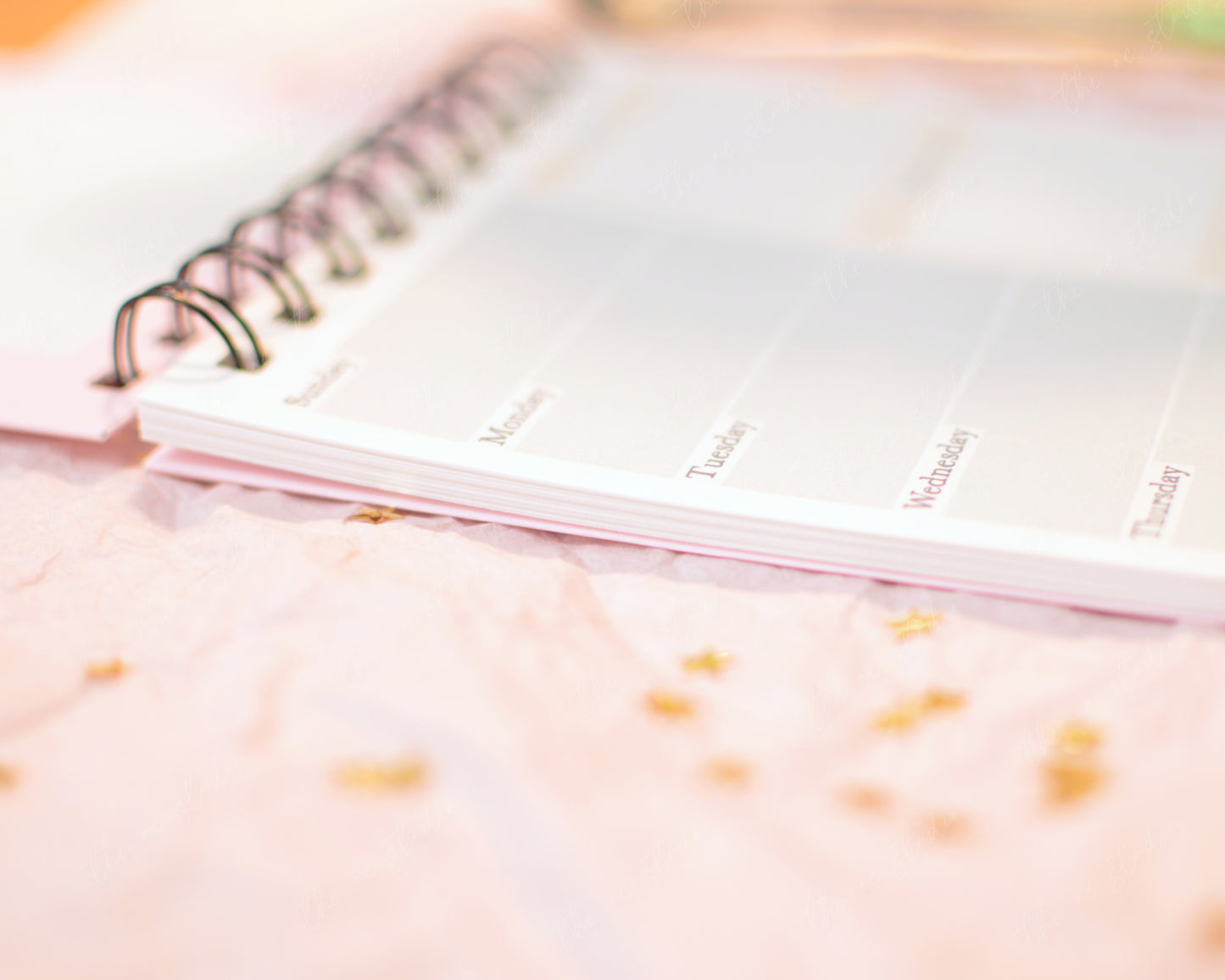 Personalized Undated Weekly Planner, Soft Pink