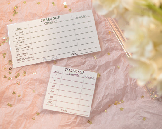 Cash Breakdown Teller Slips Set