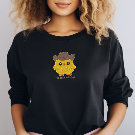 The ChickAhn Club Embroidered Crewneck Sweater