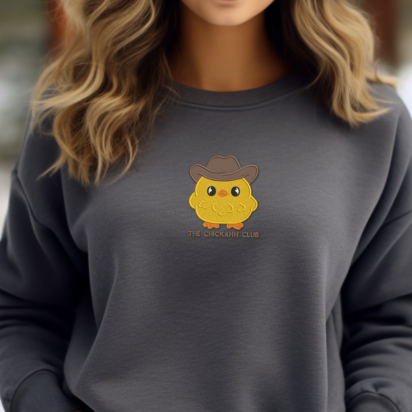 The ChickAhn Club Embroidered Crewneck Sweater