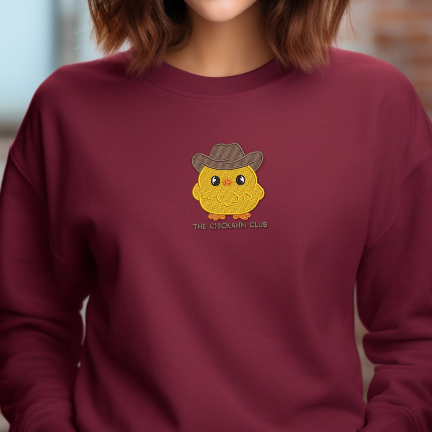 The ChickAhn Club Embroidered Crewneck Sweater