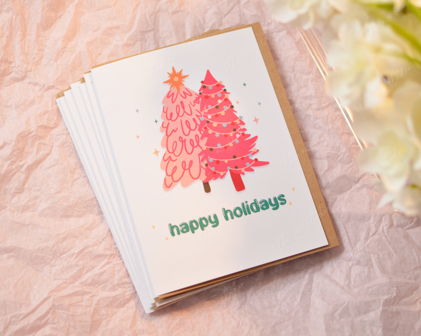 Happy Holiday Trees Greeting Card