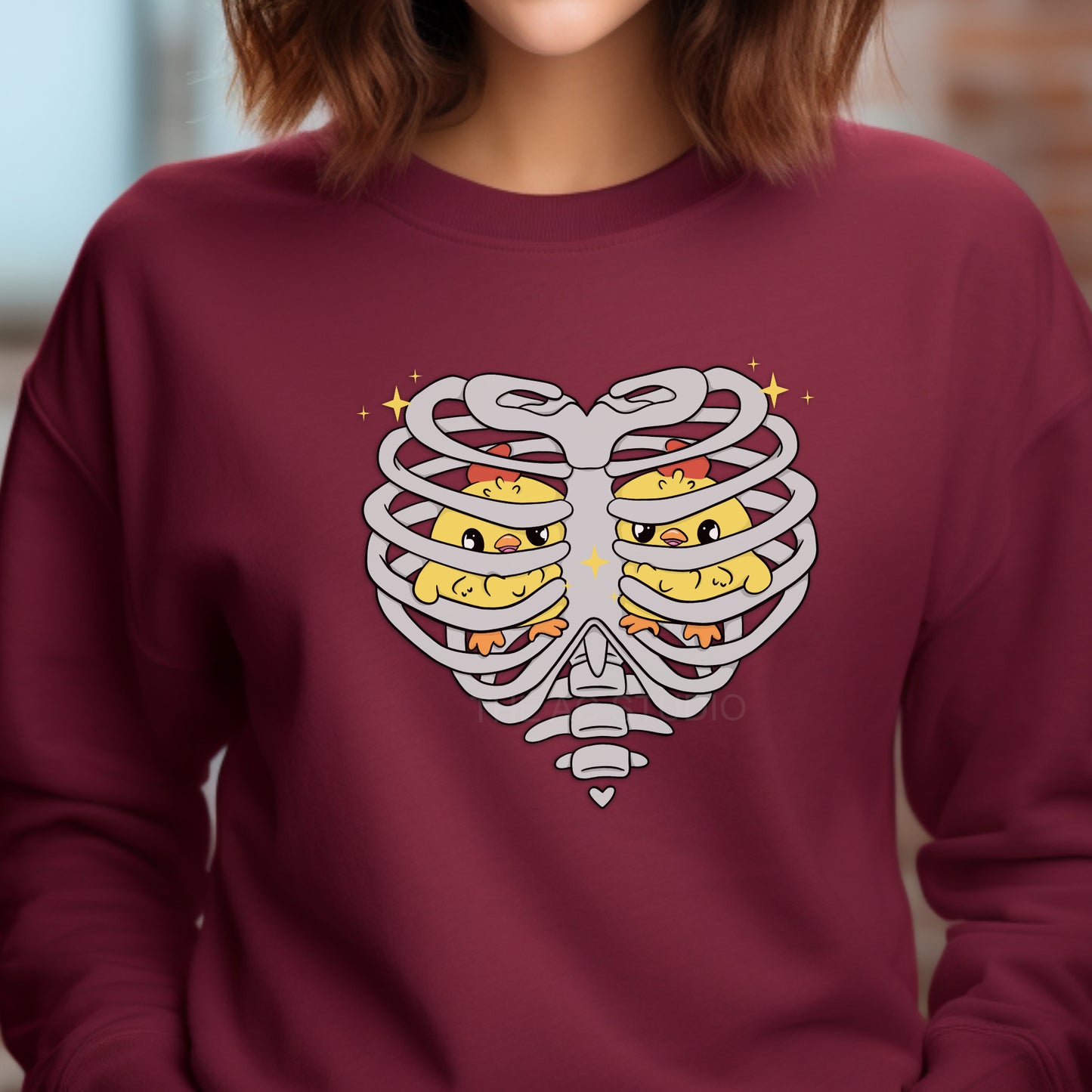 Heart ChickAhns Crewneck Sweater