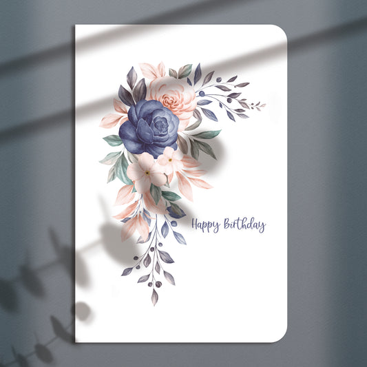 Floral Happy Birthday Greeting Card