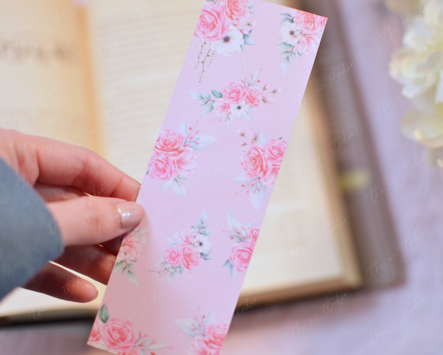 Pink on Pink Floral Bookmark