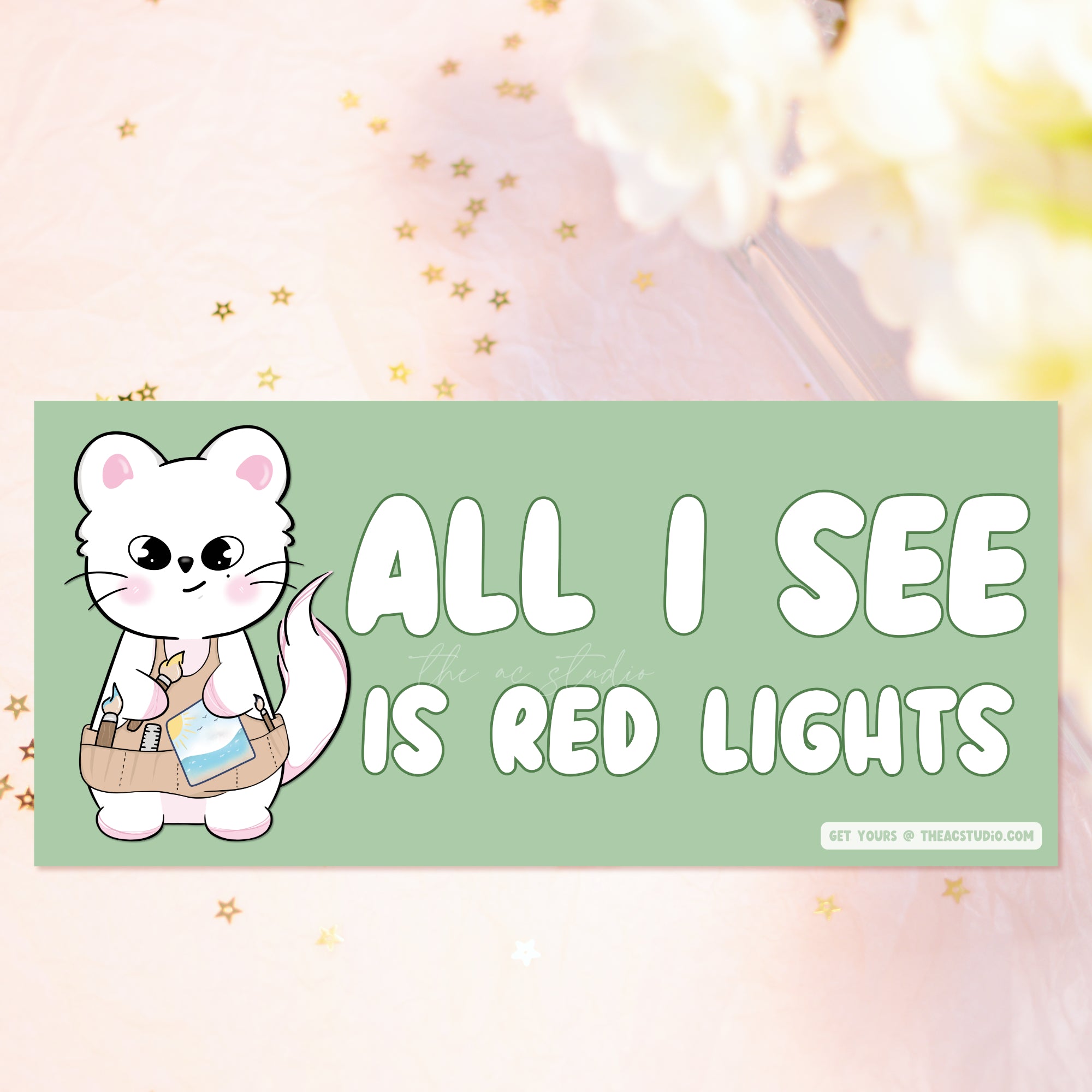Red Light Blinking Sticker STAY Bumper Stickers - Red Lights – The AC Studio