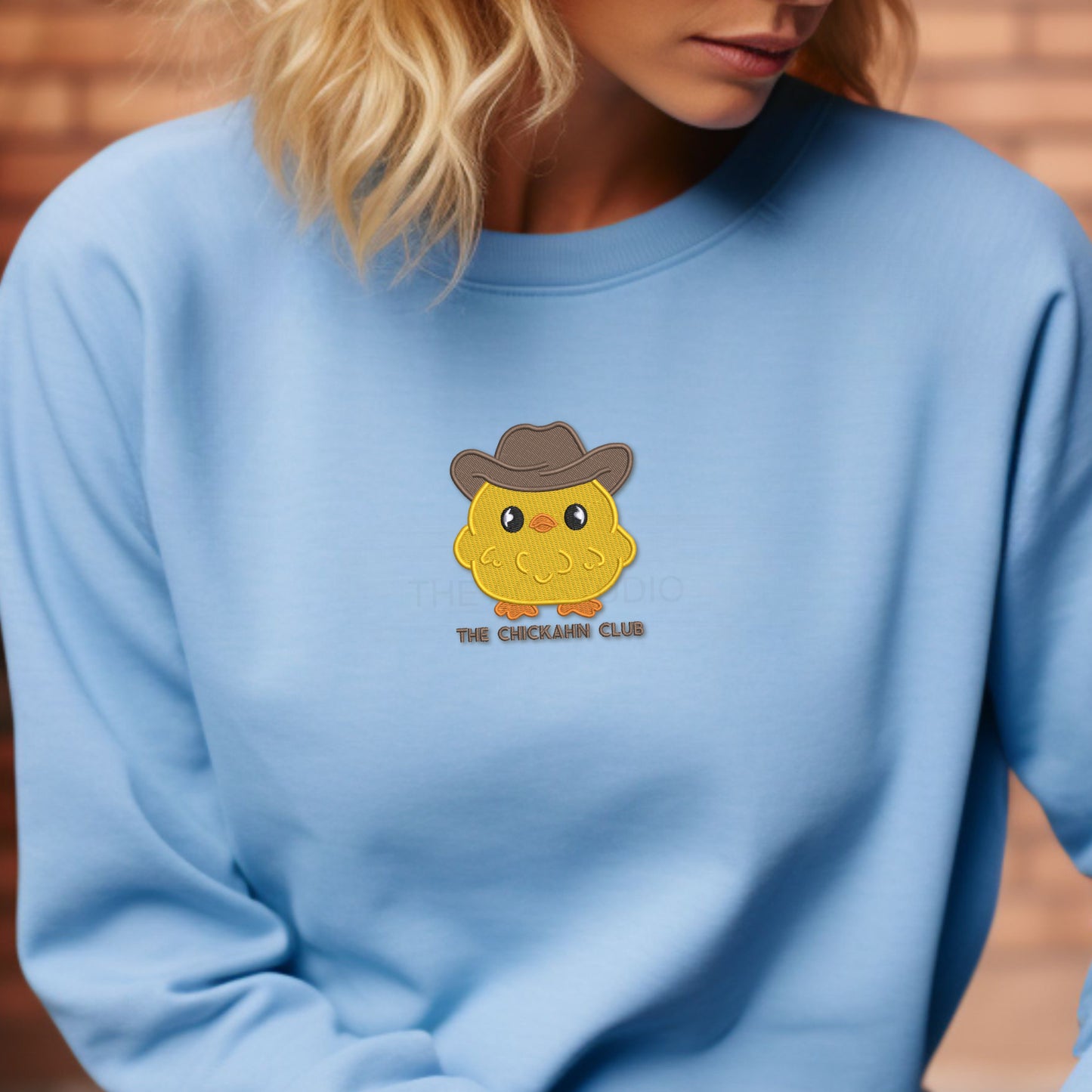 The ChickAhn Club Embroidered Crewneck Sweater