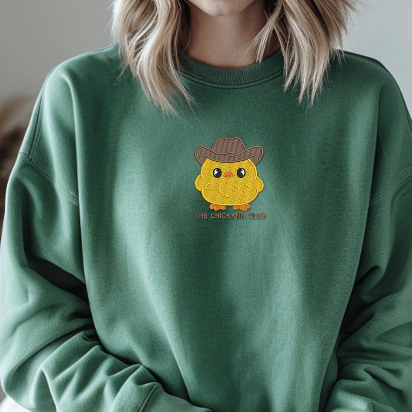 The ChickAhn Club Embroidered Crewneck Sweater