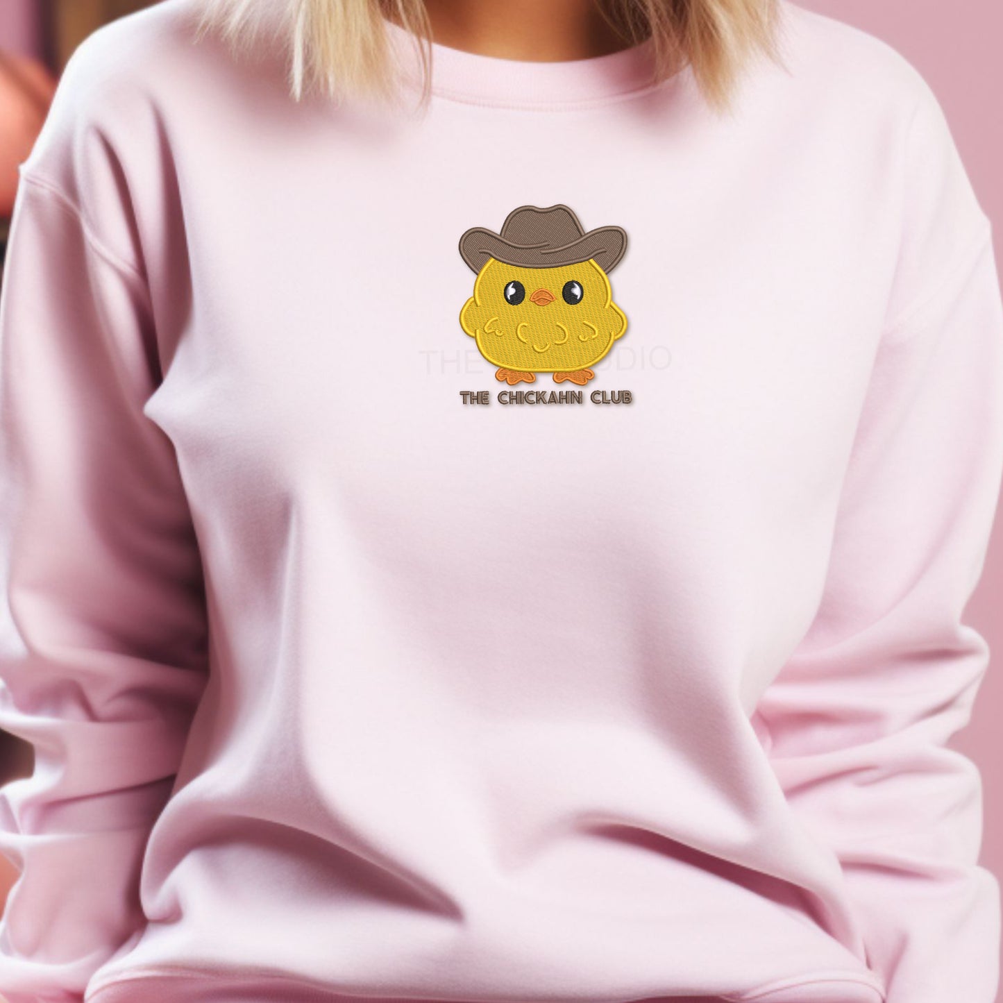 The ChickAhn Club Embroidered Crewneck Sweater