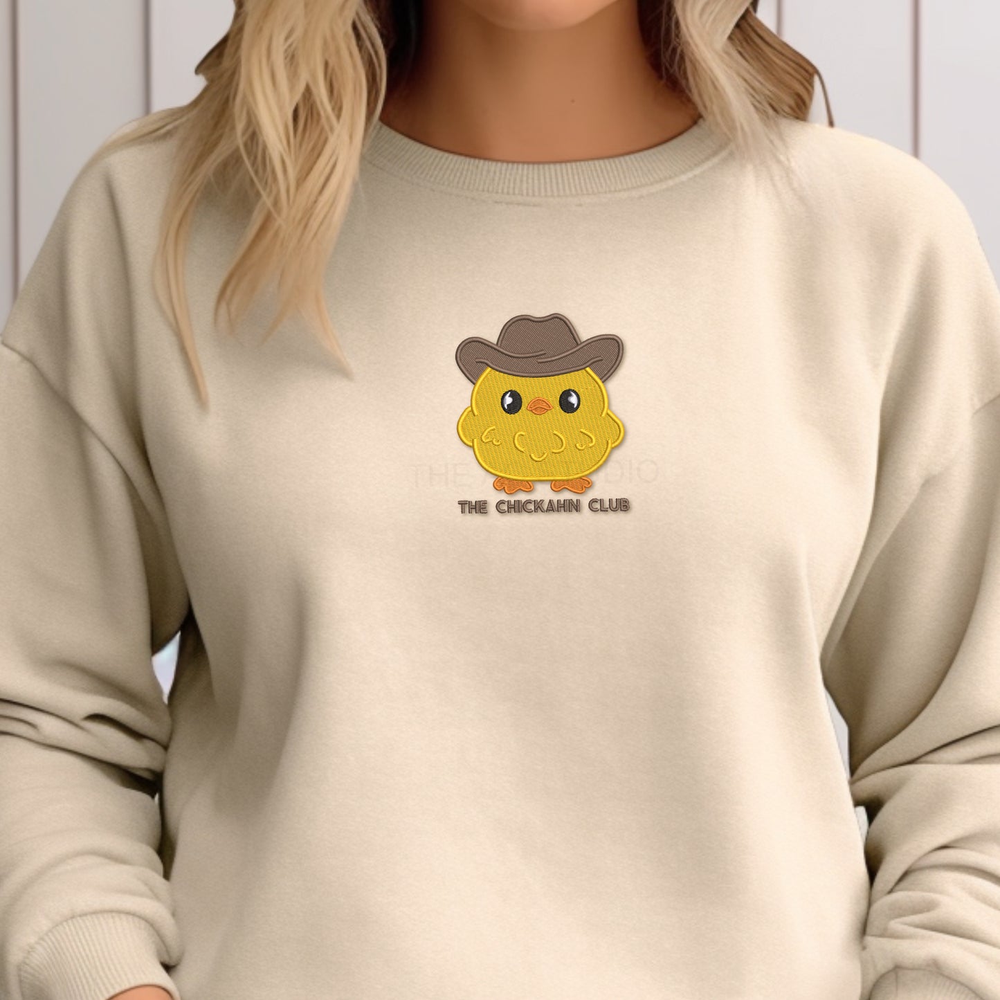 The ChickAhn Club Embroidered Crewneck Sweater
